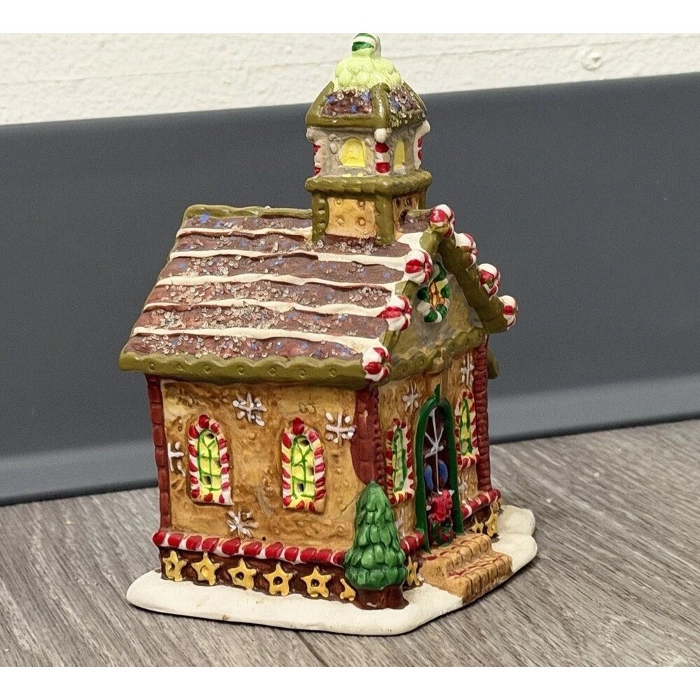 Ginger Frost Lane 2005 Christmas House Church Porcelain Ceramic 5” Tall - Picture 3 of 16